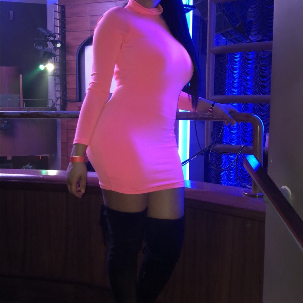 Neon pink dress